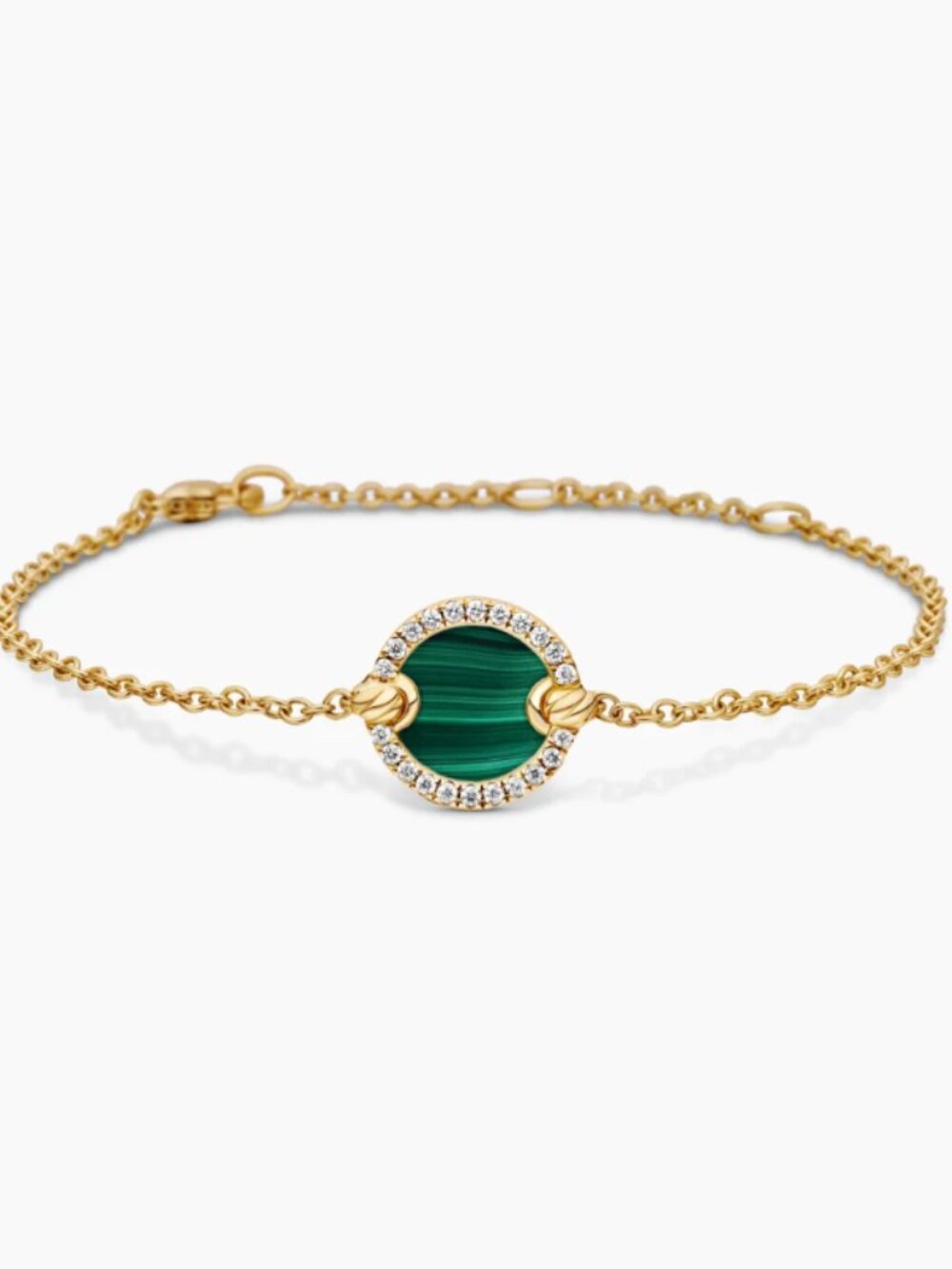 🔥 🔥 🔥 David Yurman Gold Round Diamond Peacock Green Bracelet